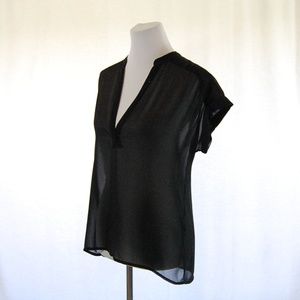 *FREE WITH PURCHASE* Halogen Sheer Black V-Neck Top
